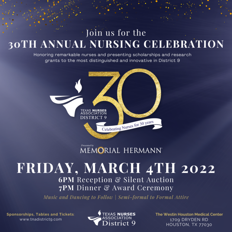 Nominations for Nursing Celebration Texas Nurses Association District 9